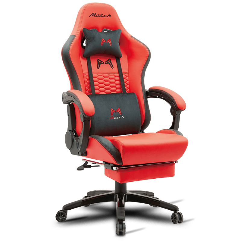 MC-6641B Chaise de jeu ergonomique en similicuir avec repose-pieds