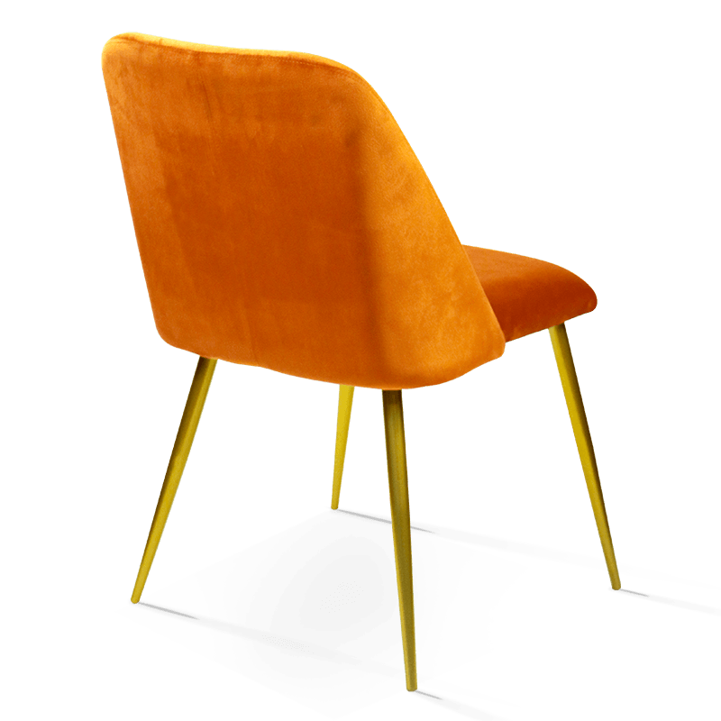 MC-2107 Chaise de salle à manger ergonomique avec pieds en métal doré