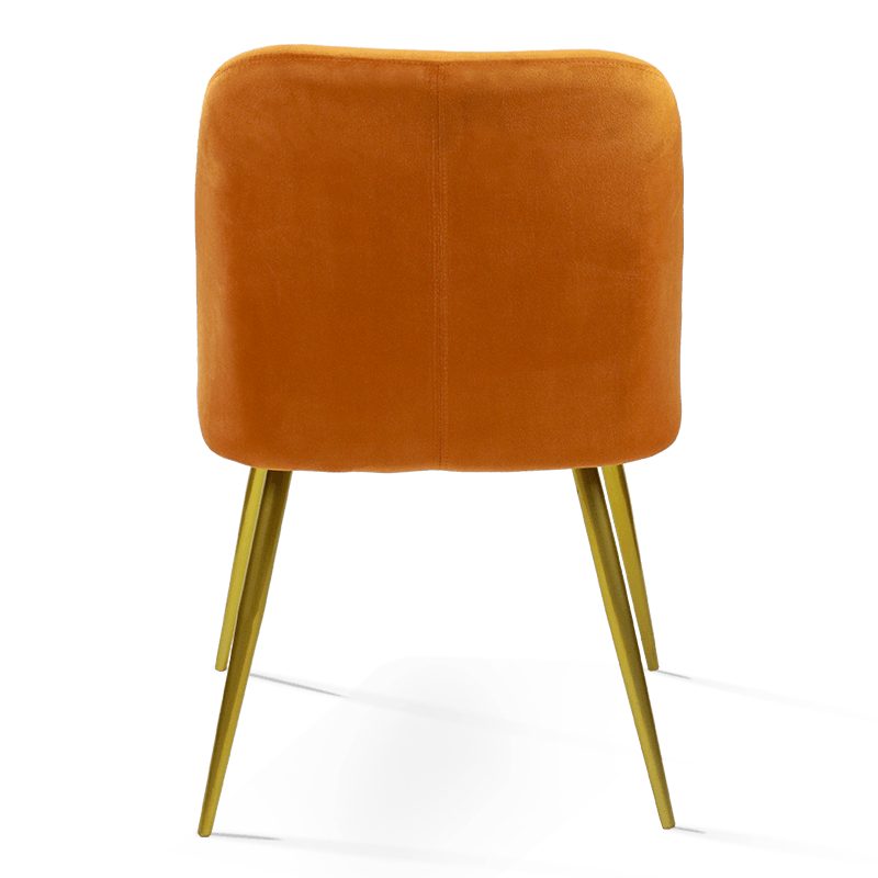 MC-2107 Chaise de salle à manger ergonomique avec pieds en métal doré