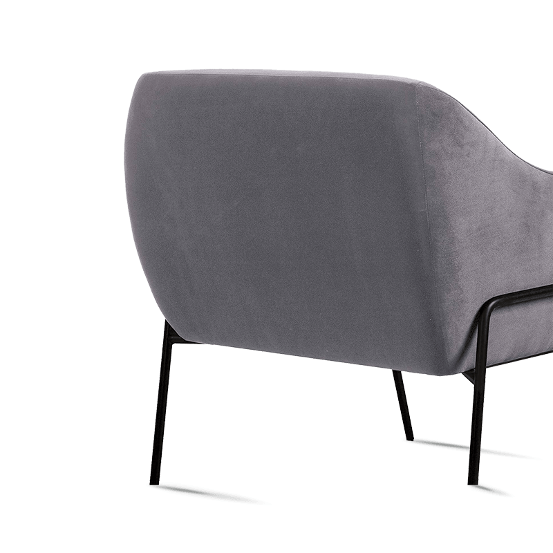 MC-1104 Chaise d'appoint en velours avec cadre en acier + contreplaqué avec pieds en métal doré