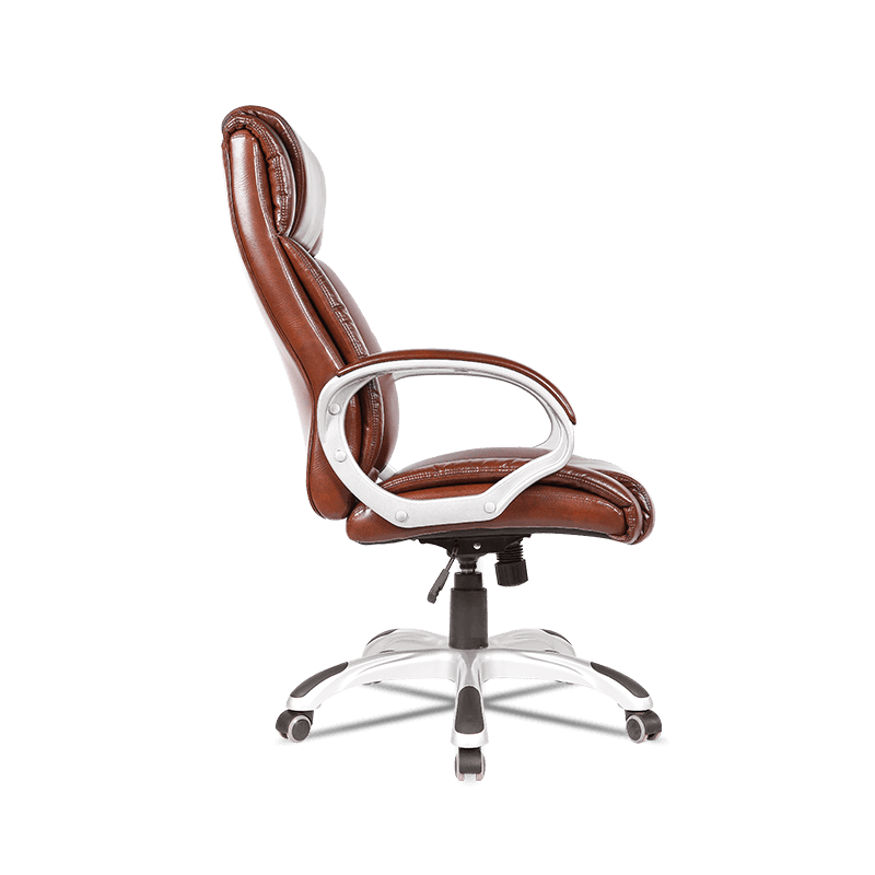 MC-7106 Chaise de travail pivotante en cuir PU avec accoudoirs et soutien lombaire