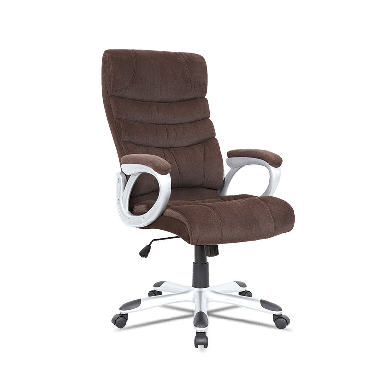 MC-7107 Chaise de bureau exécutif en velours à dossier haut avec accoudoir