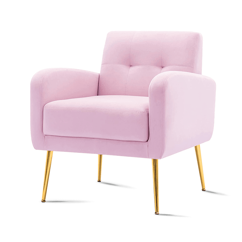 MC-1101 Velours Tufté Salon Accent Chaises Lecture Loisirs Fauteuil