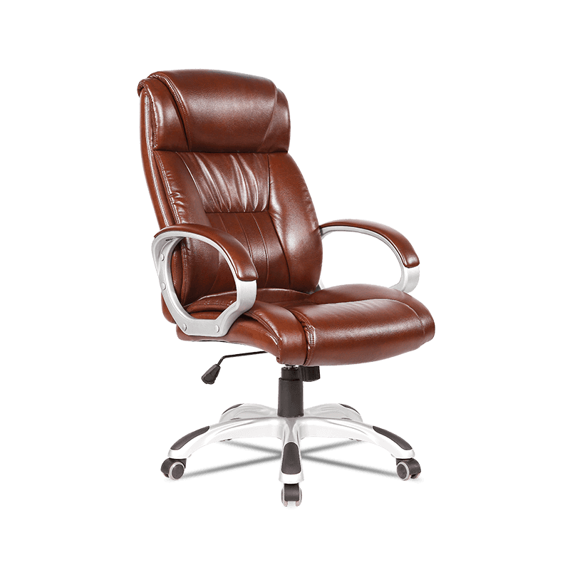 MC-7106 Chaise de travail pivotante en cuir PU avec accoudoirs et soutien lombaire