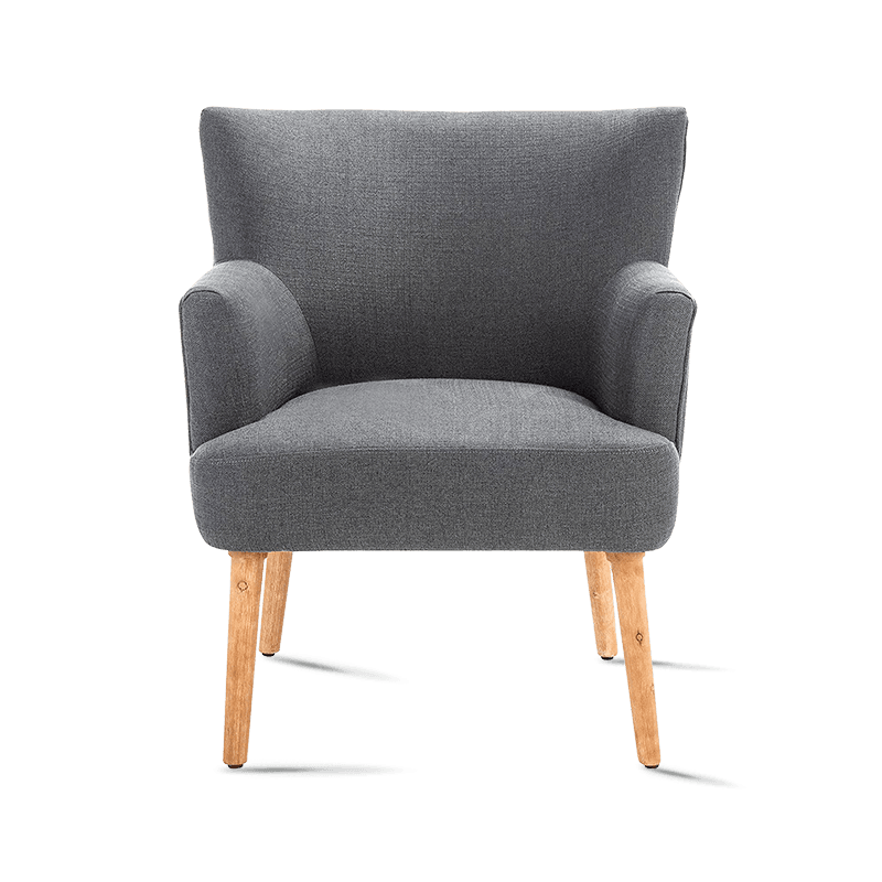 MC-1102 Fauteuil d'appoint en tissu velours du milieu du siècle avec pieds en bois