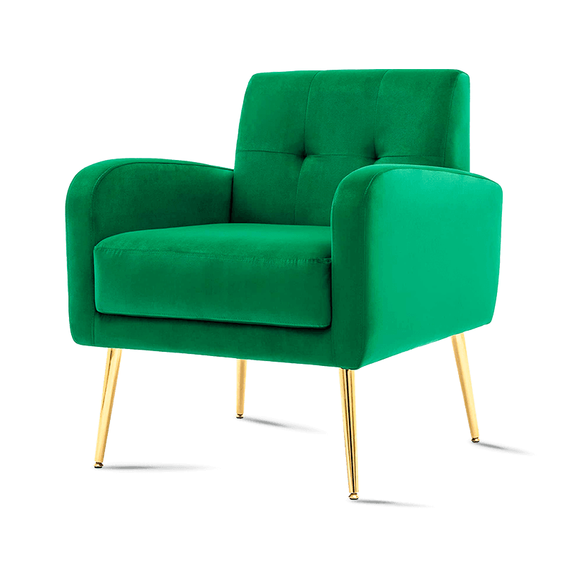 MC-1101 Velours Tufté Salon Accent Chaises Lecture Loisirs Fauteuil