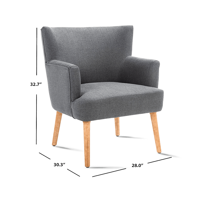 MC-1102 Fauteuil d'appoint en tissu velours du milieu du siècle avec pieds en bois