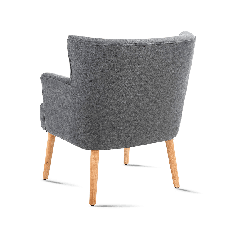 MC-1102 Fauteuil d'appoint en tissu velours du milieu du siècle avec pieds en bois