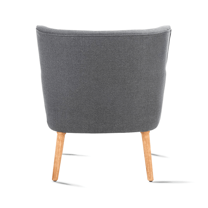 MC-1102 Fauteuil d'appoint en tissu velours du milieu du siècle avec pieds en bois